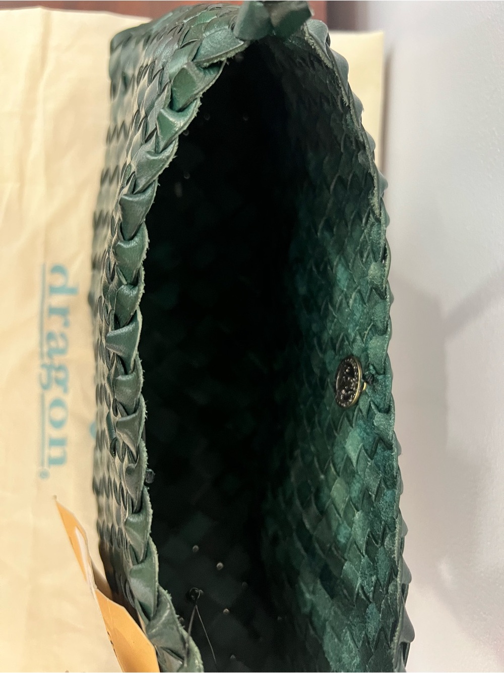Dragon Diffusion The Rosanna Woven Bag Forest Green - Picture 13 of 14